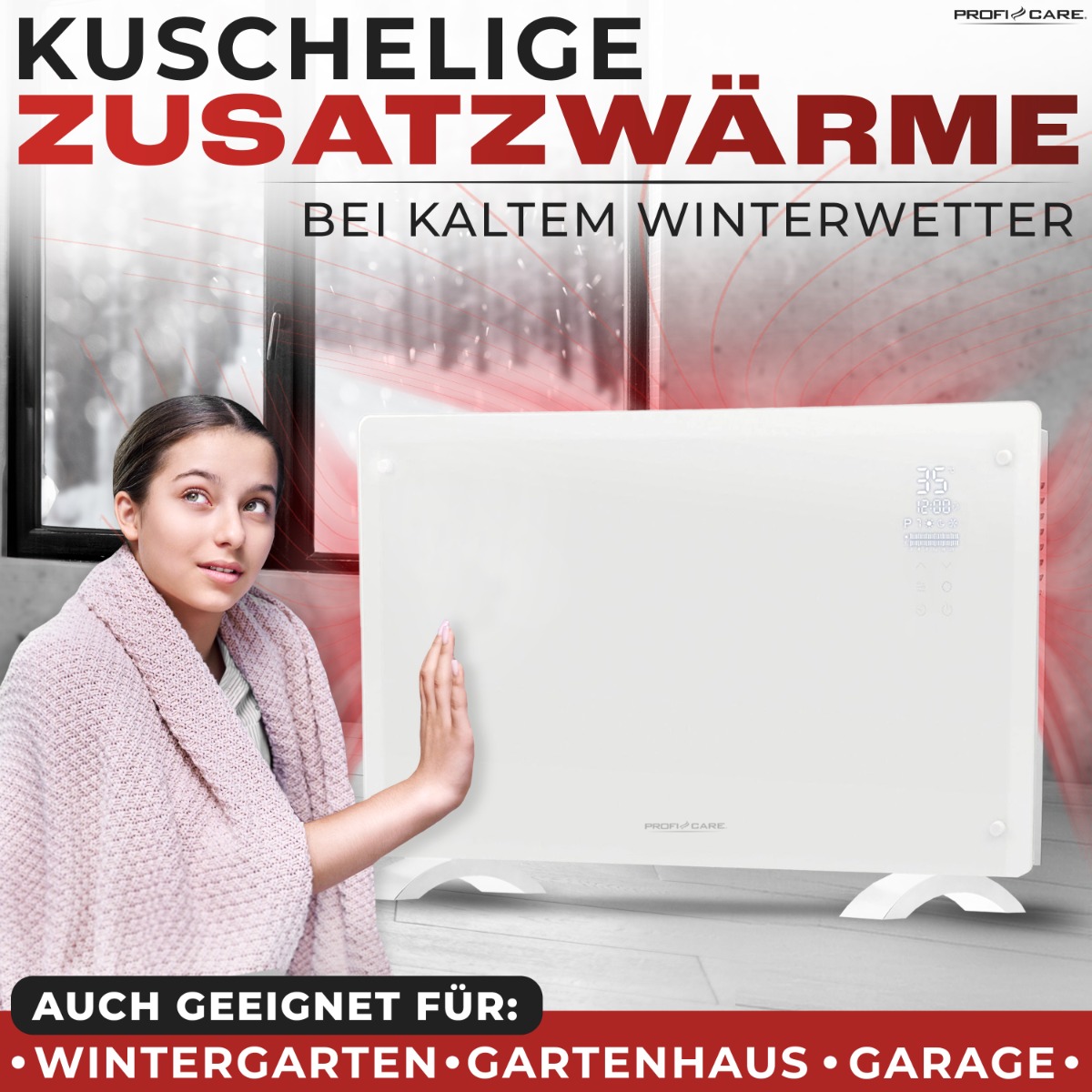 Proficare Germany ProfiCare Glas-Konvektorheizung PC-GKH 3119 weiß